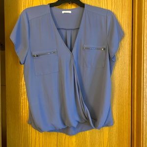Beautiful blue surplice blouse